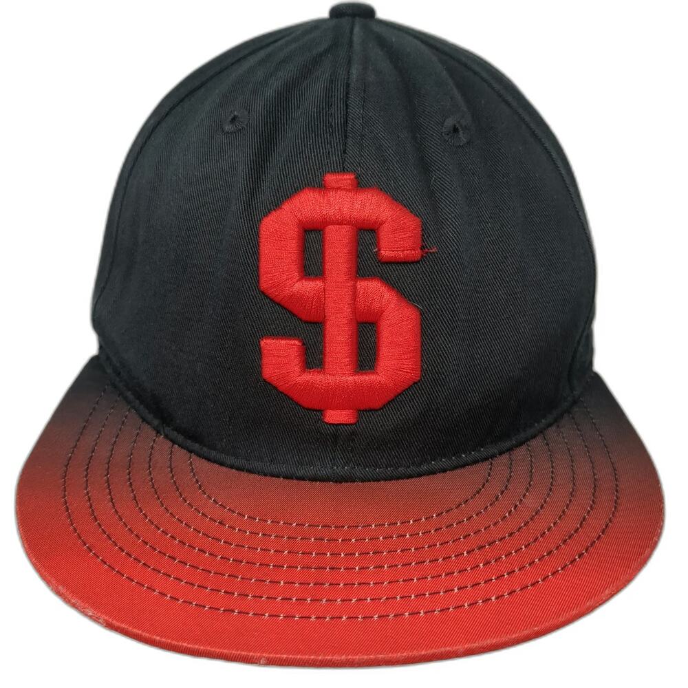 Carbon Elements Snapback Black Red One Size Dollar Sign Gradient Flat Bill Hat